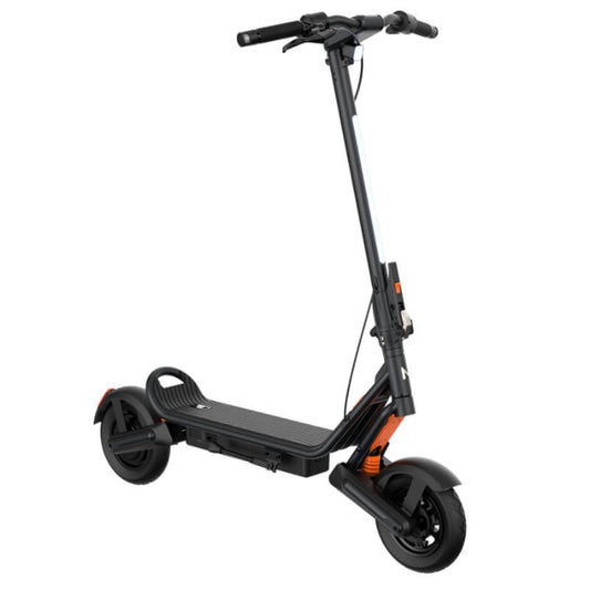 Black electric scooter on a white background