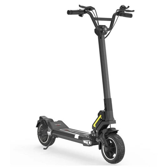 Black electric scooter on a white background
