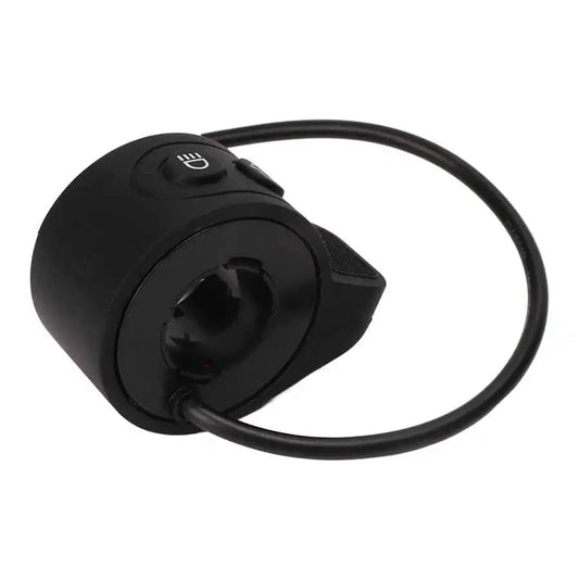 Black bicycle lock with a cable on a white background