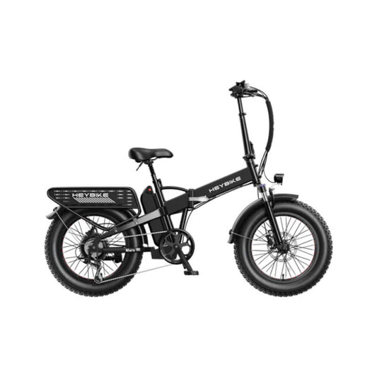 Black electric bike with 'HEYBIKE' branding on a white background
