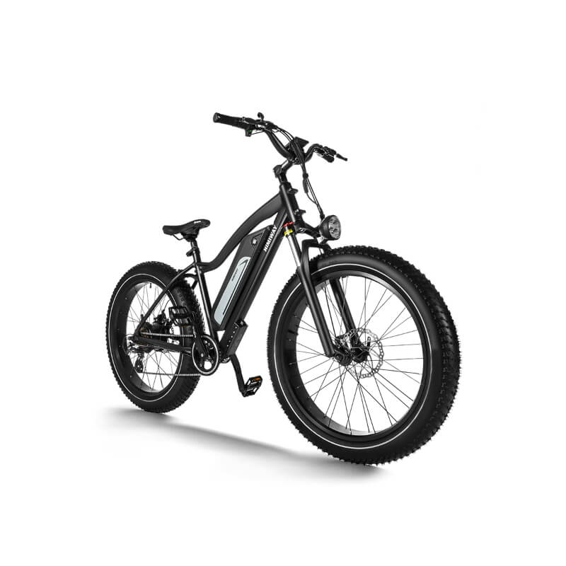 Black electric bike on a white background