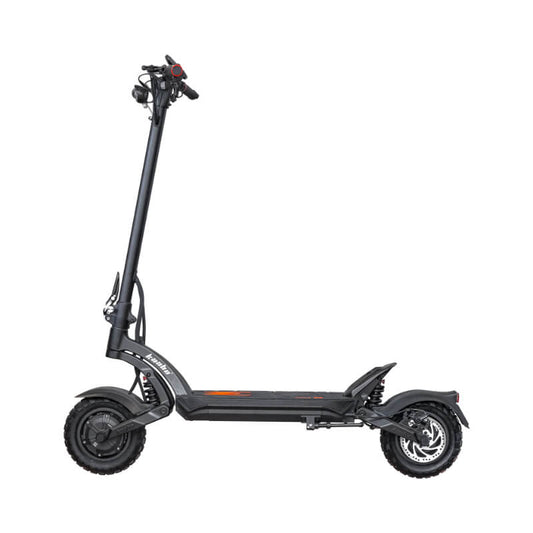 Black electric scooter on a white background