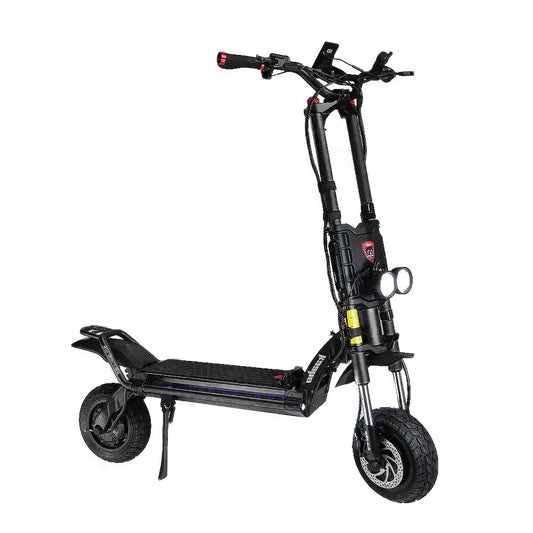 Kaabo Wolf King GTR electric scooter in a full side view, showcasing its sturdy build and long-range capabilities, perfect for all-terrain adventures