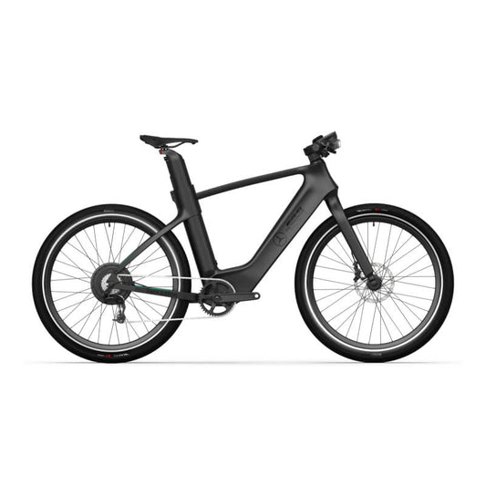 Black electric bicycle on a white background