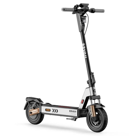 Electric scooter with brand logo on a white background