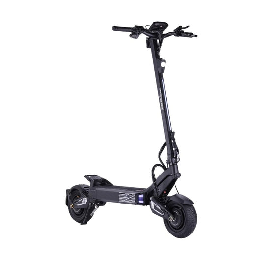 Black electric scooter on a white background