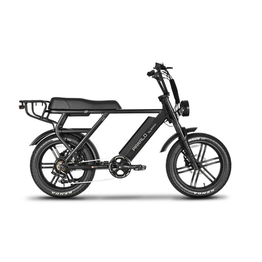 Black electric bike on a white background