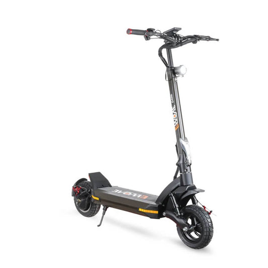 Black electric scooter on a white background