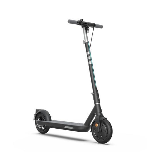 Black electric scooter on a white background