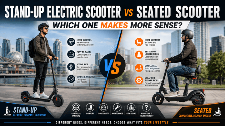 Stand-Up Electric Scooter vs Seated Scooter: Which One Makes More Sense?