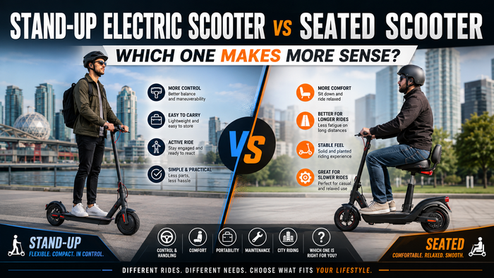 Stand-Up Electric Scooter vs Seated Scooter: Which One Makes More Sense?