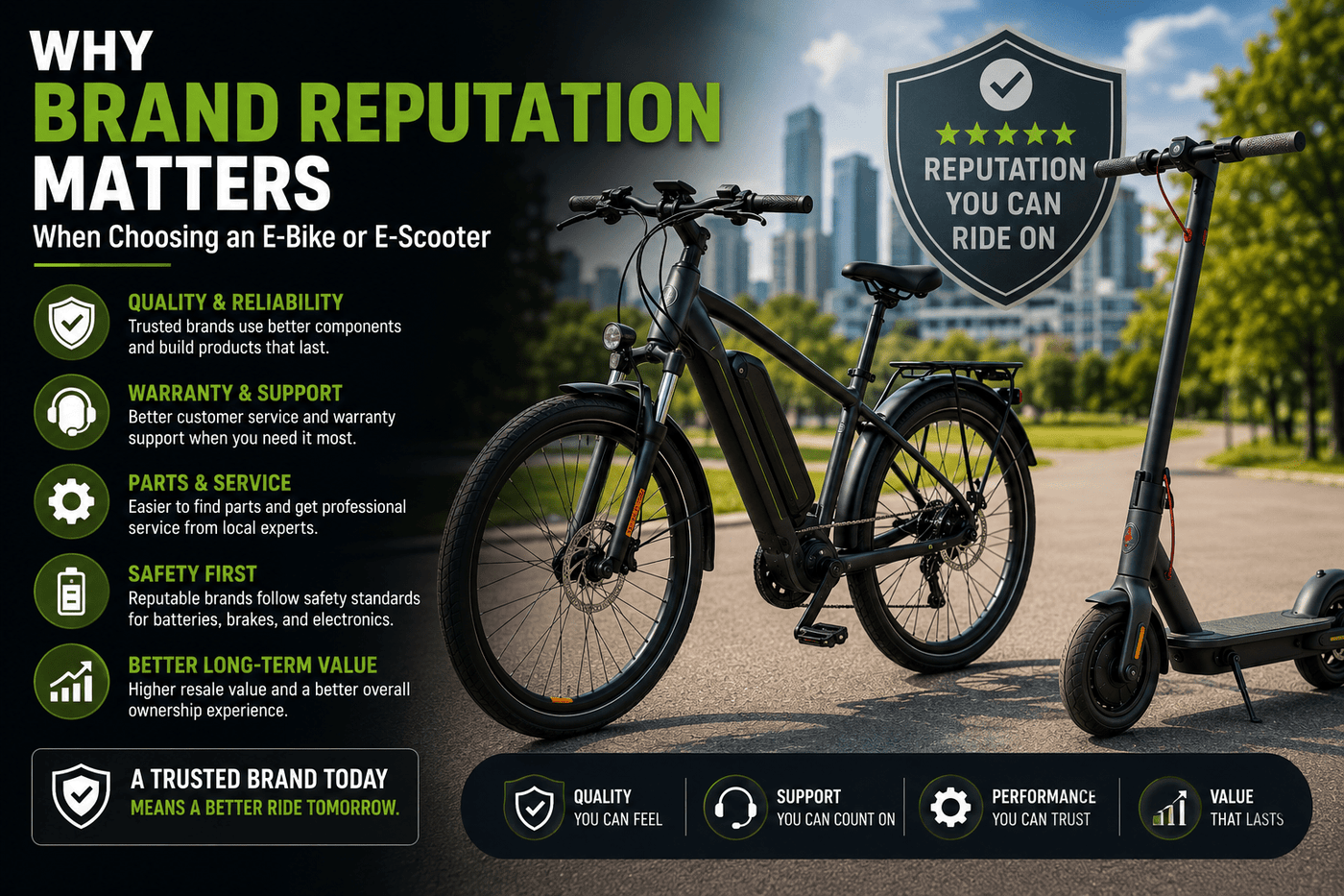 Why Brand Reputation Matters When Choosing an E-Bike or E-Scooter - ProMechBC