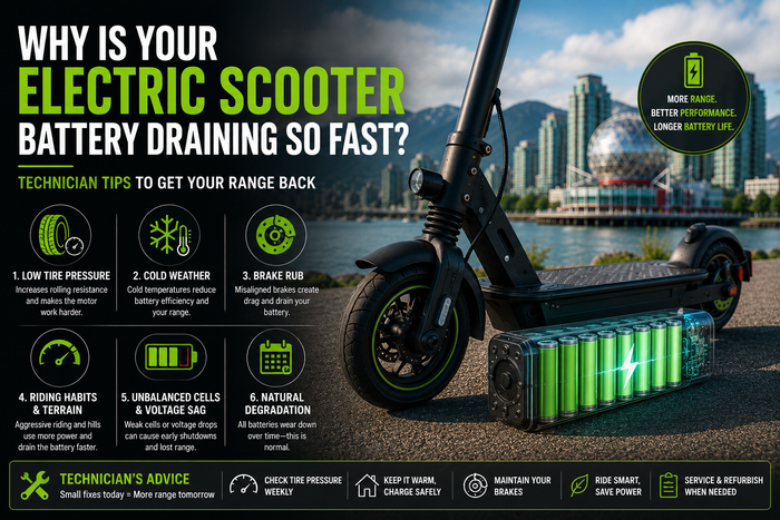 Pourquoi la batterie de mon scooter électrique se vide-t-elle ou s'épuise-t-elle si vite ?