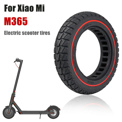 Electric scooter tire with red rim for Xiao Mi M365 on a white background