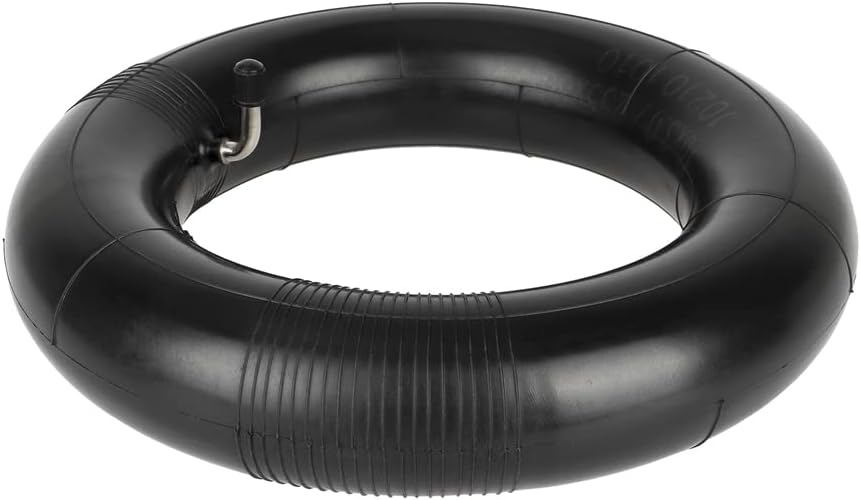 Black inner tube on a white background