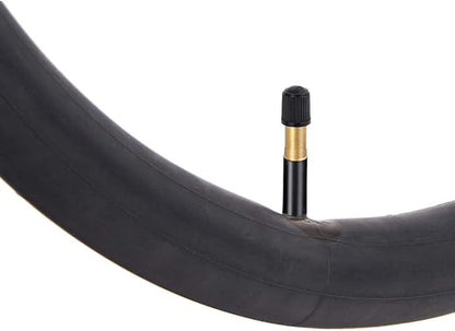 Bicycle tire with a valve on a white background