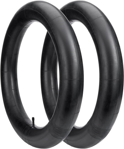 Two black inner tubes on a white background