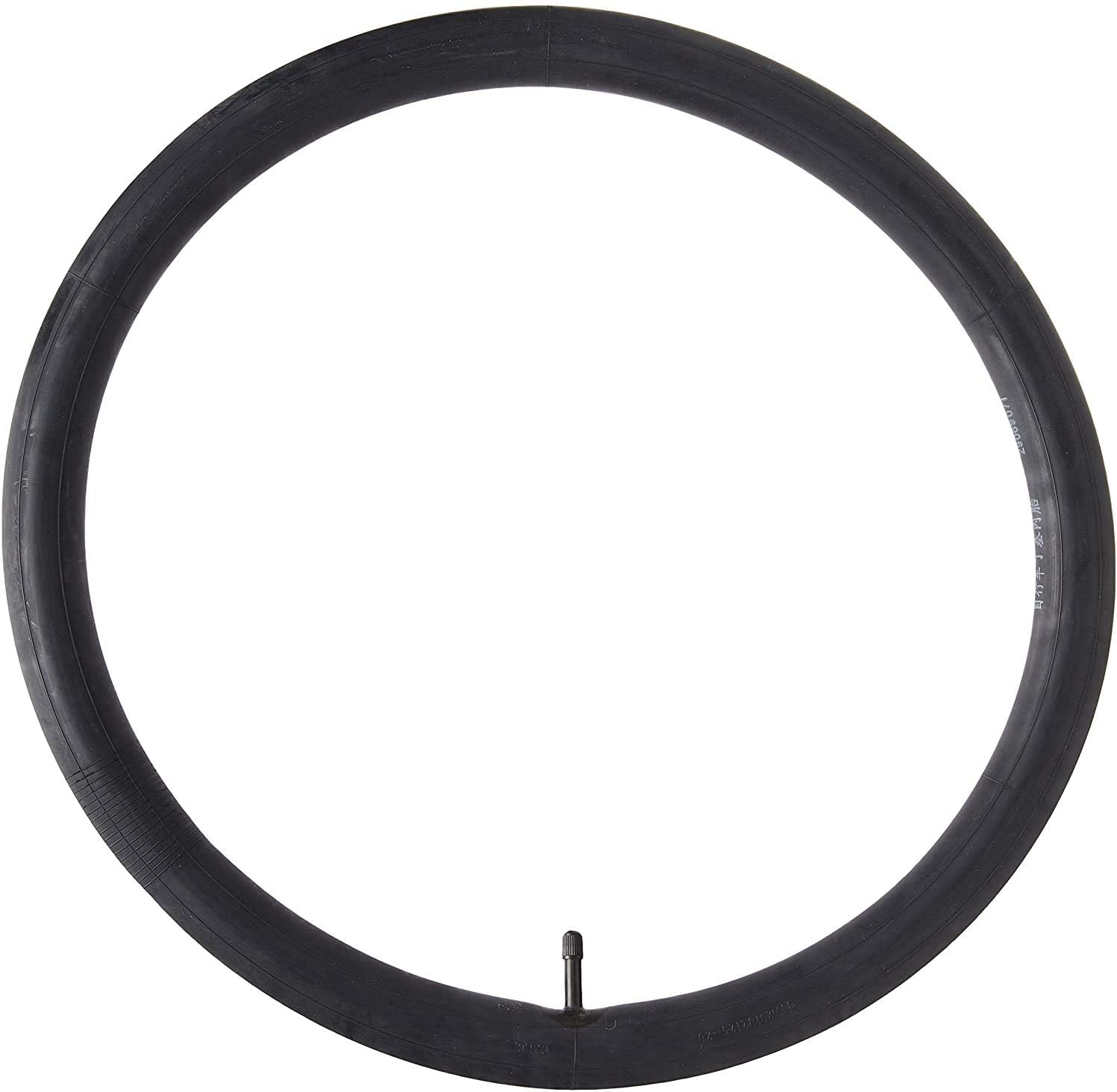 Black bicycle tire on a white background