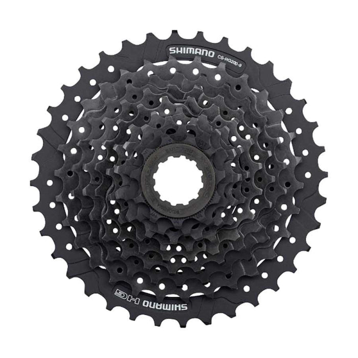 Shimano bicycle gear cassette on a white background