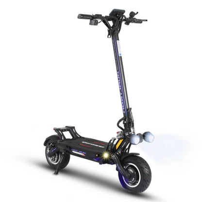 Black electric scooter on a white background