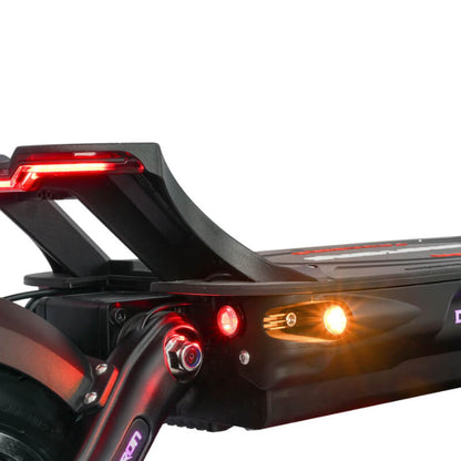 Close-up of a scooter's rear lights on a white background