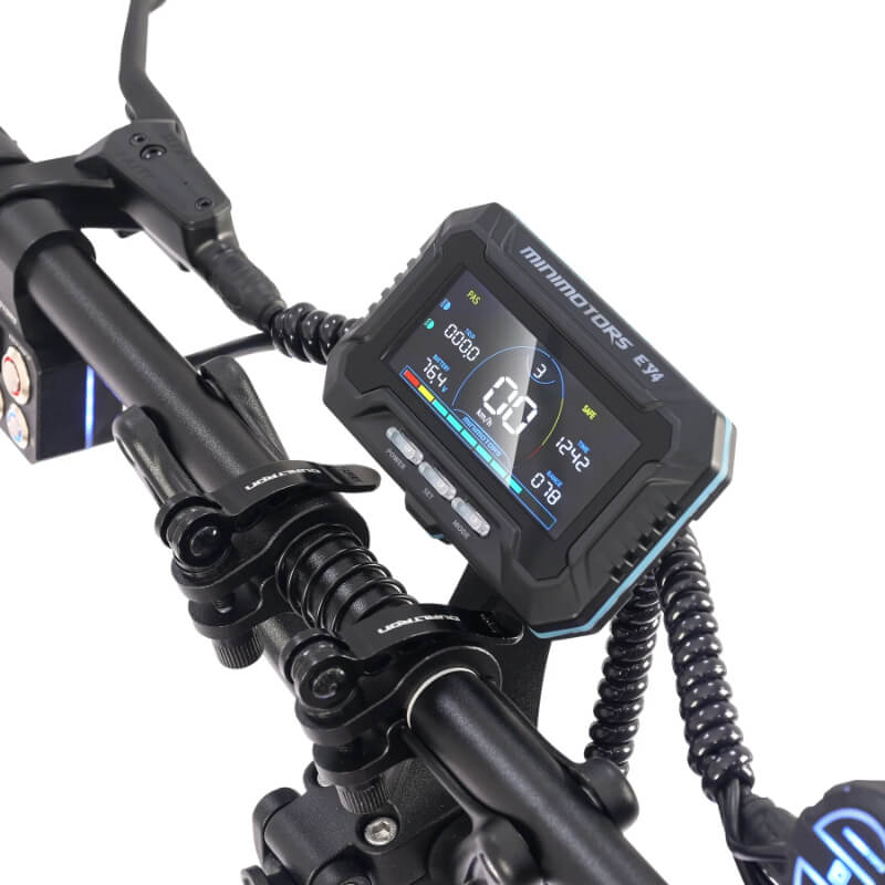 Close-up of a compound bow with a digital sight on a white background