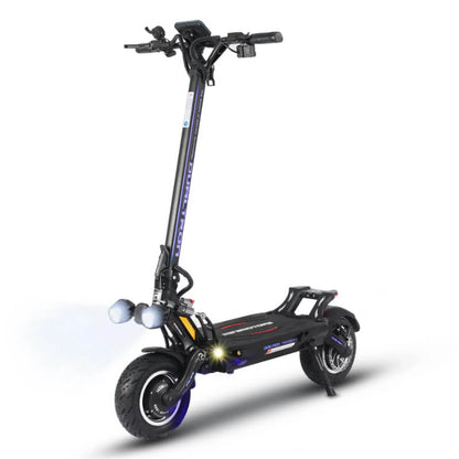 Black electric scooter on a white background