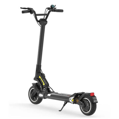 Black electric scooter on a white background