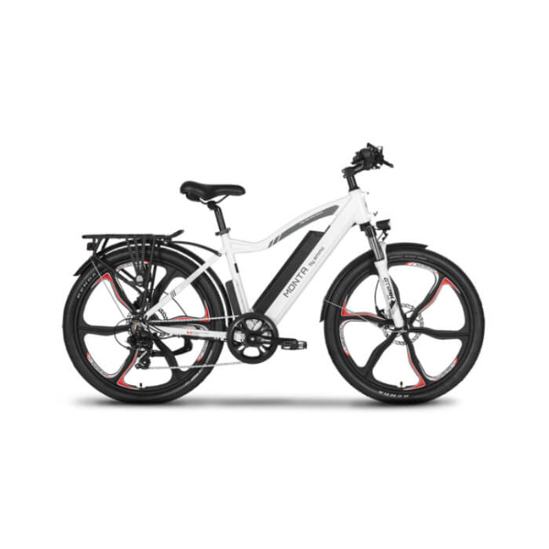 White electric bicycle on a white background