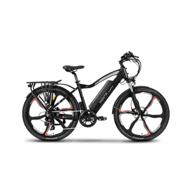Black electric bicycle on a white background