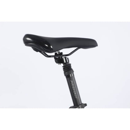 Bicycle seat with adjustable post on a white background