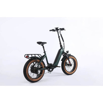 Green electric bike on a white background