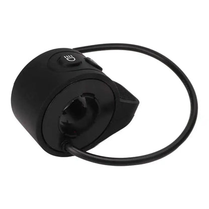 Black bicycle lock with a cable on a white background