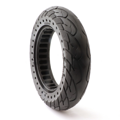 Motorcycle tire with tread pattern on a white background