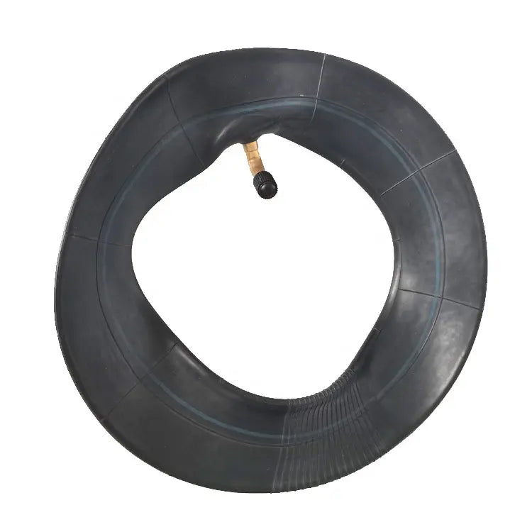 Black inner tube on a white background