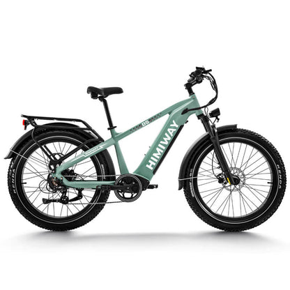 Green electric bike with 'Himway' branding on a white background