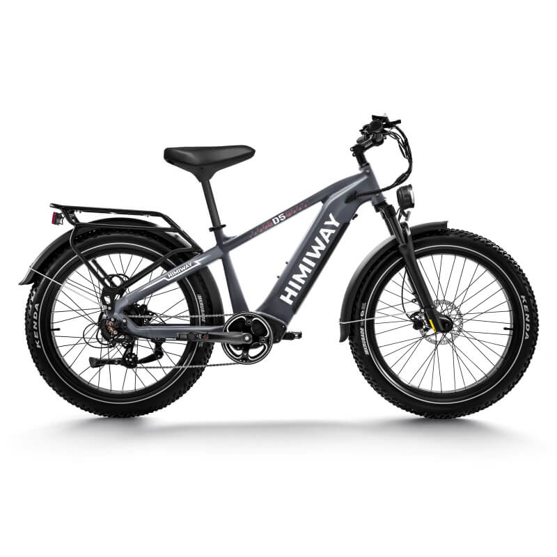 Gray electric bike with 'Himway' branding on a white background