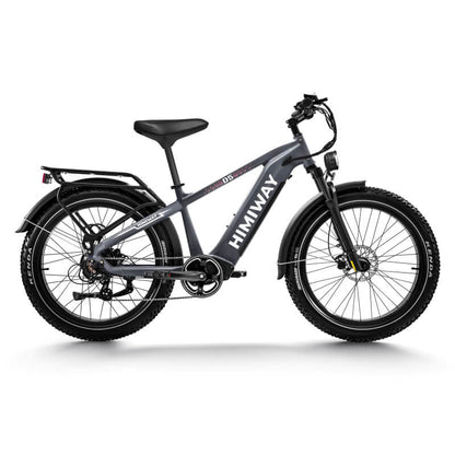 Gray electric bike with 'Himway' branding on a white background