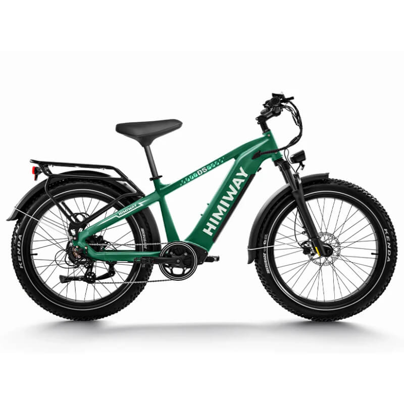 Green electric bike with 'HIMWAY' branding on a white background