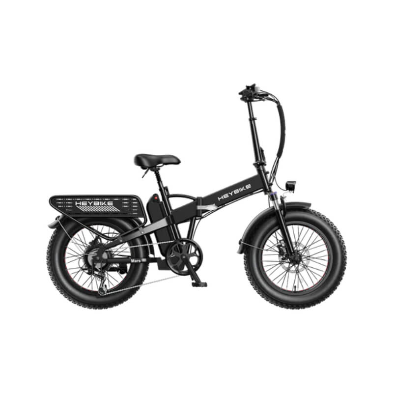 Black electric bike with 'HEYBIKE' branding on a white background