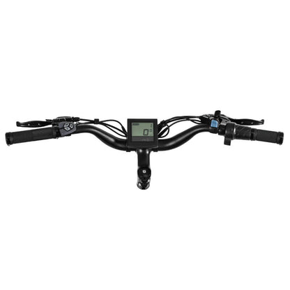 Bicycle handlebar with digital display on a white background