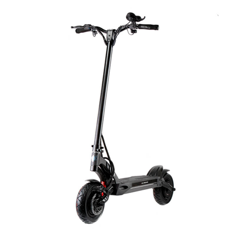 Black electric scooter on a white background
