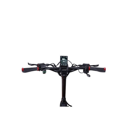 Bicycle handlebar with digital display on a white background