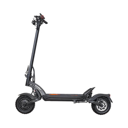Black electric scooter on a white background