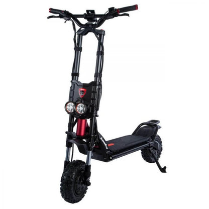 Side view of the durable and long-range Kaabo Wolf King GT Pro electric scooter, perfect for navigating Vancouver streets
