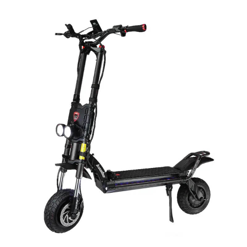 Kaabo Wolf King GTR electric scooter in a full side view, showing its powerful dual motors and large off-road tires for superior performance
