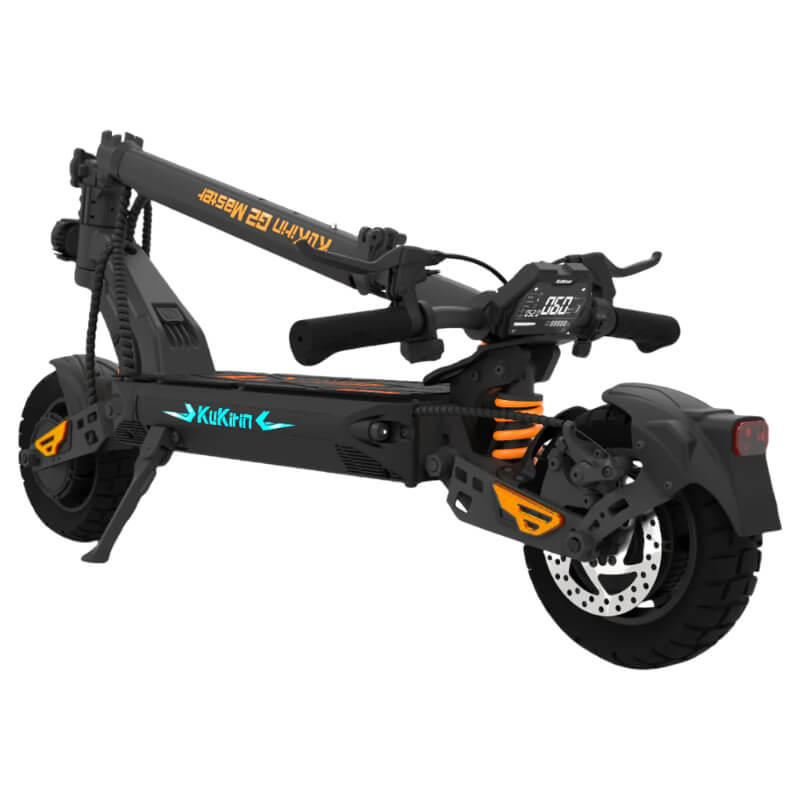 Folded Kukirin G2 Master powerful electric scooter with long range dual motor, designed for portability and off road rides – best e-scooter shop and service at ProMechBC Vancouver.