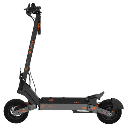 Side view of the Kukirin G4 Max electric scooter, built for OFF ROAD POWER AND COMFORT with wide deck, knobby tires, and powerful frame. Sold by ProMechBC – escooter shop and service center in Vancouver.