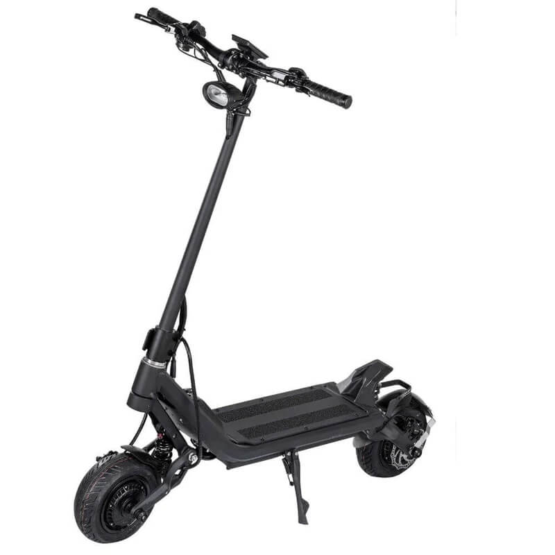 Black electric scooter on a white background