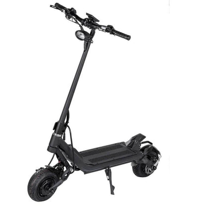 Black electric scooter on a white background